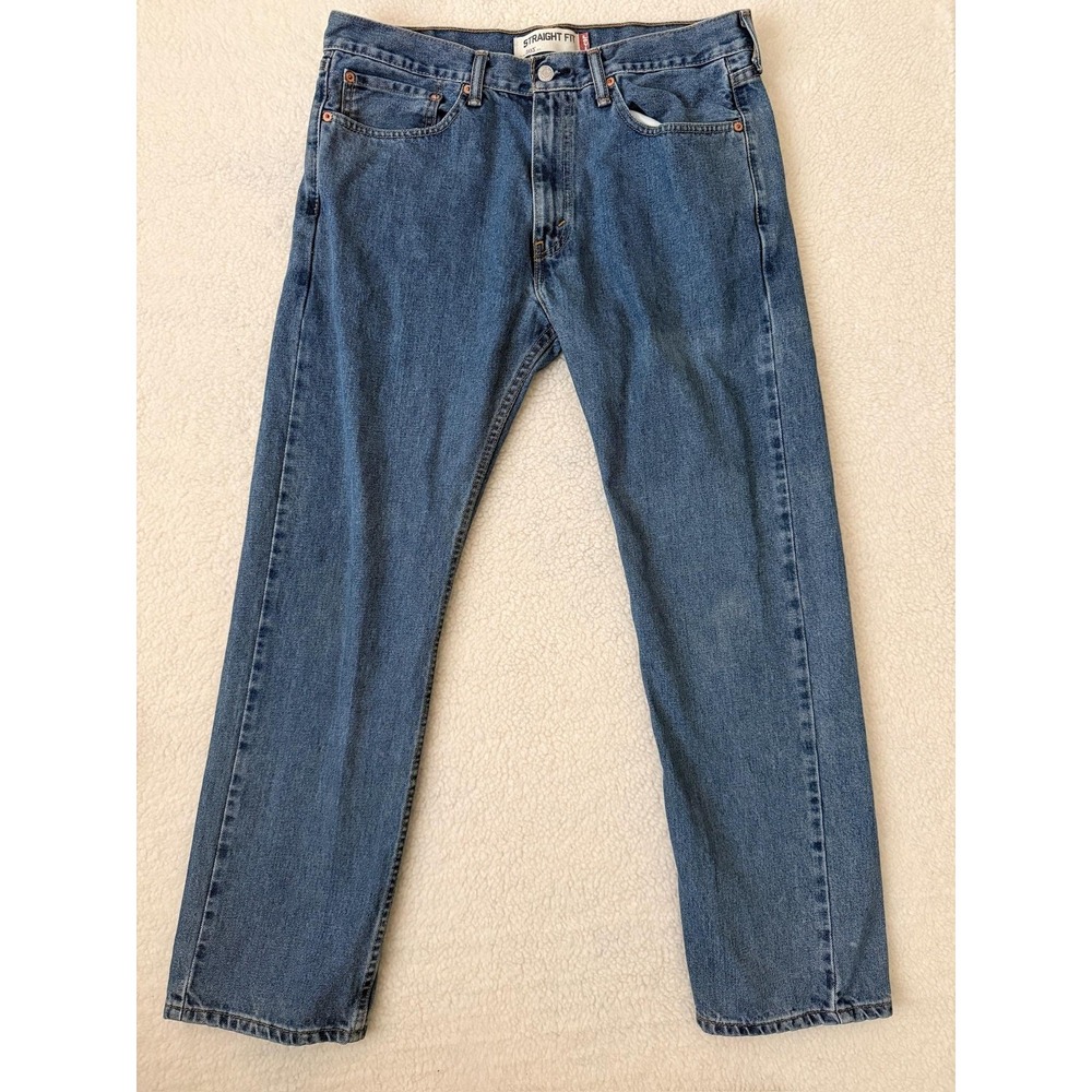 Levis 505 Jeans Mens 34x30 Blue Regular Straight Denim Medium Wash Pants Y2K